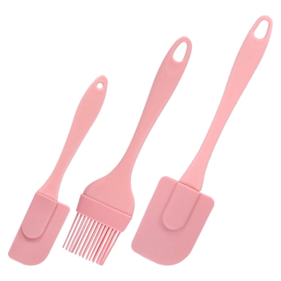 HOOWIFFY 3-Piece Silicone Baking Spatula and Oil Brush Set in with Comfortable Handles for Kitchen Cooking and Baking