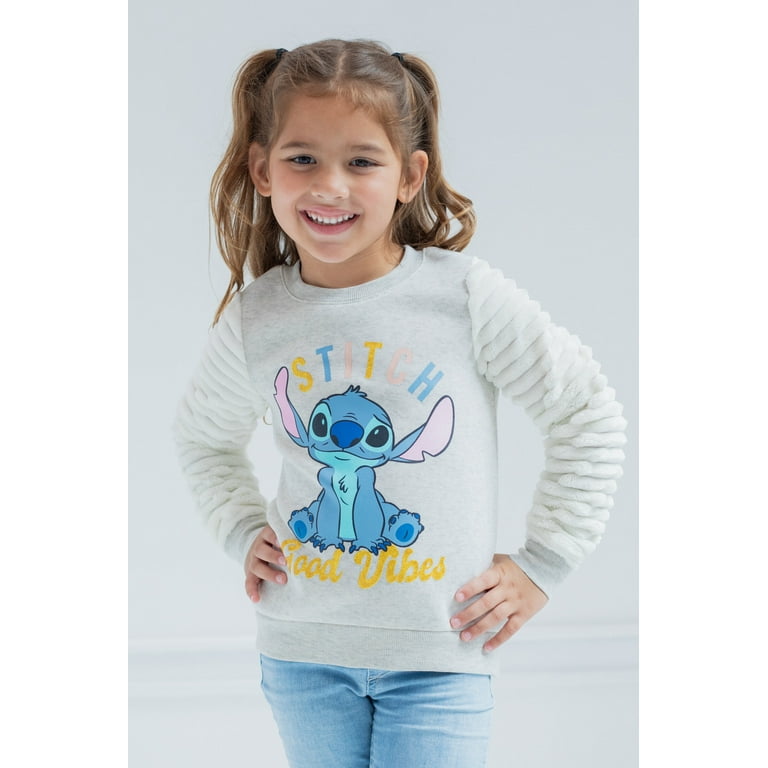 Disney Lilo & Stitch Little Girls Fleece Fur Sweatshirt Toddler to Big Kid