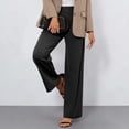 thumbnail image 3 of Tbopshirt Pants for Women High Waisted Wide Leg Pants Casual Elastic Back Pants with Buttons and Pleated Front Placket,Black,S-XXL, 3 of 6