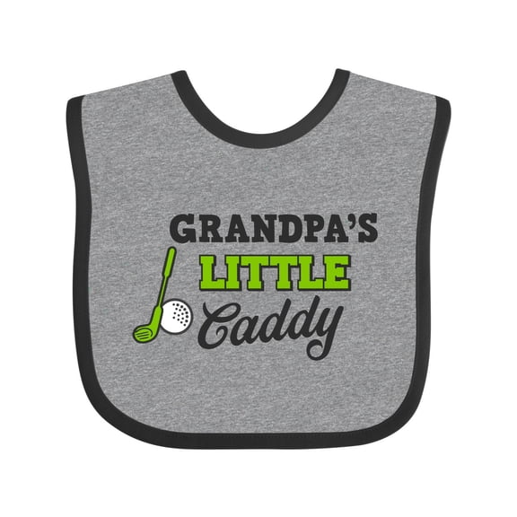 Inktastic Grandpas Little Caddy with Golf Club and Ball Boys or Girls Baby Bib