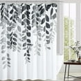 thumbnail image 5 of Gray Floral Shower Curtain for Bathroom Dim Gray Eucalyptus Shower Curtain Set Grey and  Modern Plant Botanical Shower Curtains Watercolor Natural Leaf Spring Bath Curtain 72x72, 5 of 12