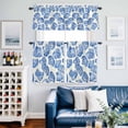 thumbnail image 2 of Country Marine Life Kitchen Curtains Valances and Tiers Set of 3 Blue Nautilus Conch Tier Curtains and Valance with Rod Pocket for Small Windows, 27.5"x24", 2 of 9