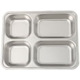 thumbnail image 1 of 1Pc Stainless Steel Divided Plate Rectangular 4 Sections Food Serving Tray, 1 of 8