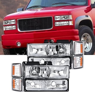 8pcs Black/Amber Headlight+Bumper/Corner Lamps for 94-99 Chevy C10 C/K 8pcs Black/Amber Headlight+Bumper/Corner Lamps for 94-99 Chevy C10 C/K