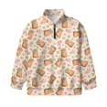 thumbnail image 4 of Uorisanigo Girls Half Zip Collar Sweatshirts Soft School Half Zipper Crop Tops Oversized Floral Capybara Long Sleeve Cropped Pullover Hoodies Fit Vacation Shopping Exercise Wear, 4 of 7