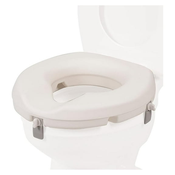 Raised Toilet Seat, Increase Height Over Commode, Elevated, White, 3 Inch
