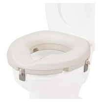 Raised Toilet Seat, Increase Height Over Commode, Elevated, White, 3 Inch