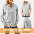 thumbnail image 2 of FEN AI Womens Gray UPF 50 Long Sleeve Tops Safari Shirts Outdoor Quick Dry UV Sun Protection Shirt for Travel Summer Beach Fishing Hiking Blouse, 2 of 10