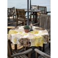 thumbnail image 2 of Outdoor Tablecloths with Umbrella Hole & Zipper, Yellow Ombre Spring Floral Round Tablecloths 60 Inch, Summer Botanical Flowers Waterproof Table Cloth, Patio/Pool/Picnic Table Covers, 2 of 8