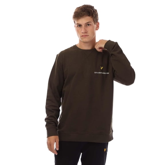 Lyle & Scott Mens Printed Natural Crew Neck Sweatshirt