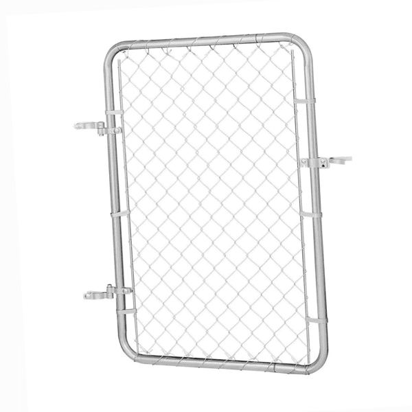 Adjustable Chain Link Fence Gate 32 x 46 in, Fits 2-4 ft (W) x 4 ft (H) Openings, for Garden & Farm, Posts Not Included
