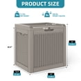 thumbnail image 2 of Uforic 32 Gallon Outdoor Waterproof Resin Deck Box with Side Handles for Patio Garden Poolside, Light Brown, 2 of 8
