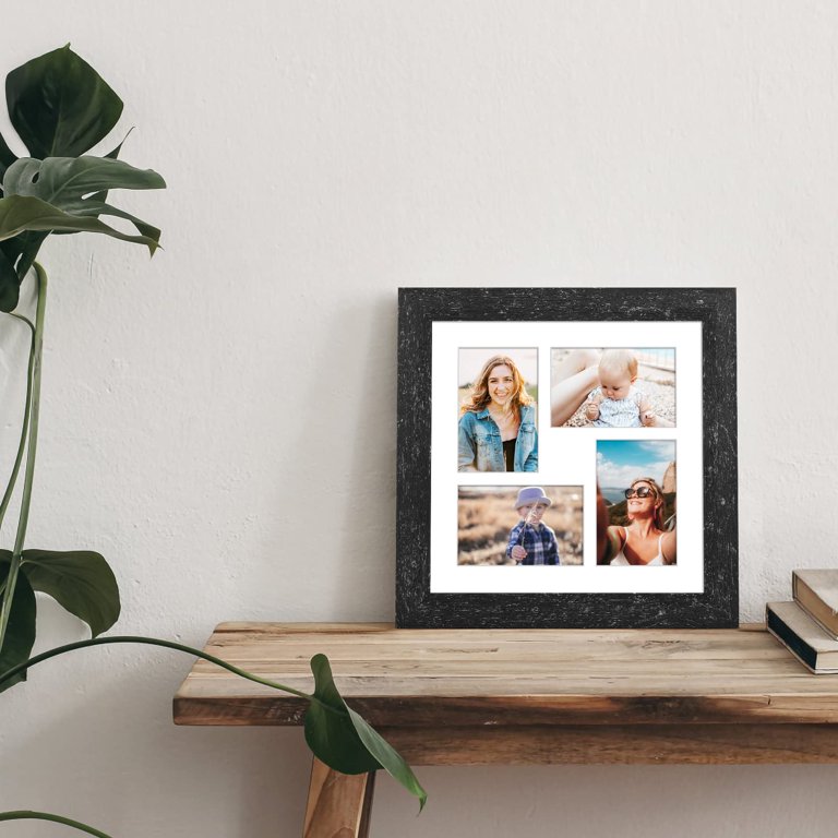 12x12 Frame for Four 4x6 Pictures Black Wood (10 Pcs per Box)