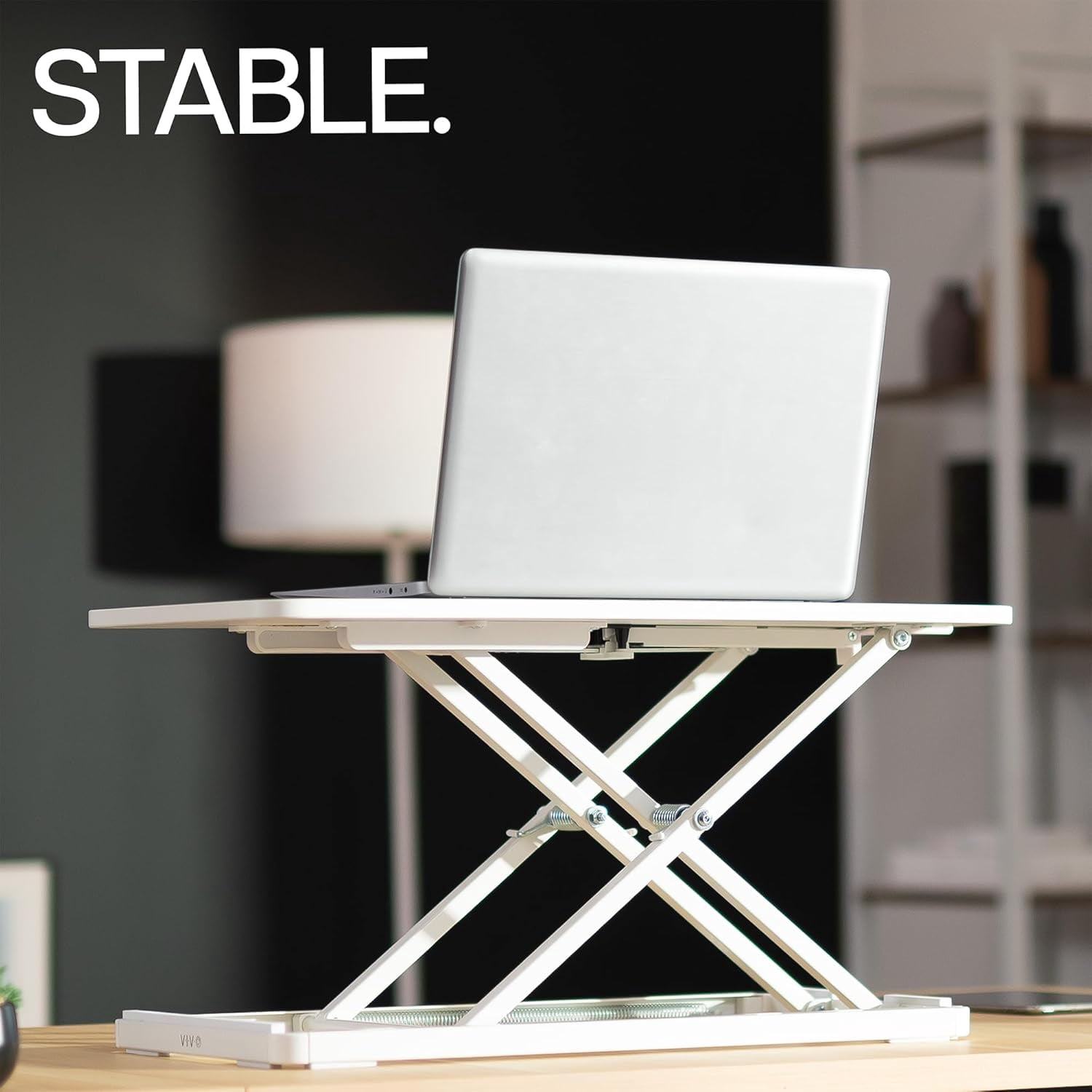 VIVO Single Top 24 inch SCISSORS Lift Keyboard and mouse Riser, Height Adjustable Laptop Desk, For Ergonomic Sit Stand Workstations, White, DESK-V024AW