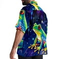 thumbnail image 3 of Starry Sky Frog Men's Short Sleeve Beach Button Down Casual Printed Summer Shirts - Unisex, 3 of 6