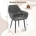 thumbnail image 2 of Leisure Dining Chair Set of 2 Upholstered Accent Chairs w/ Curved Backrest Gray For Daily Life, 2 of 9