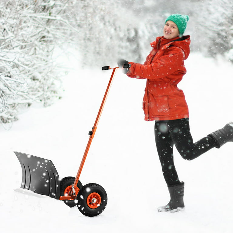 Hand Push Snow Removal Shovel Machine Wheeled Artifact Snow Cleaner Tool  Vehicle On Skis Push Shovel Snow Machine with Wheels