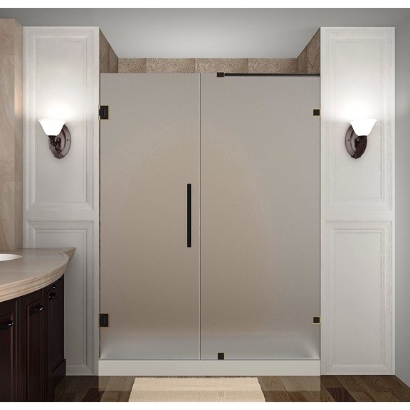 Aston Sdr985f-57-10 Nautis 57" Wide X 72" High Frameless Hinged Shower Door - Bronze