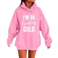 thumbnail image 2 of Kilaqueen Stretch Fall Sweatshirts for Women Trendy Letter Printed Oversized Hoodie with Kangaroo Pocket Baggy Womens Hoodies Pullover Warm Outfits, 2 of 6