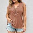 thumbnail image 2 of XIYON Tank Tops For Women Elegant Solid Color Sleeveless Button Front Pocket Tank Top For Lightweight Casual Surplice Design Workout Tops, 2 of 4