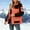 01 Orange, variant on YueHuiYing Women's Warm Winter Coat Windproof Hooded Parka Coats Thicken Insulated Outerwear