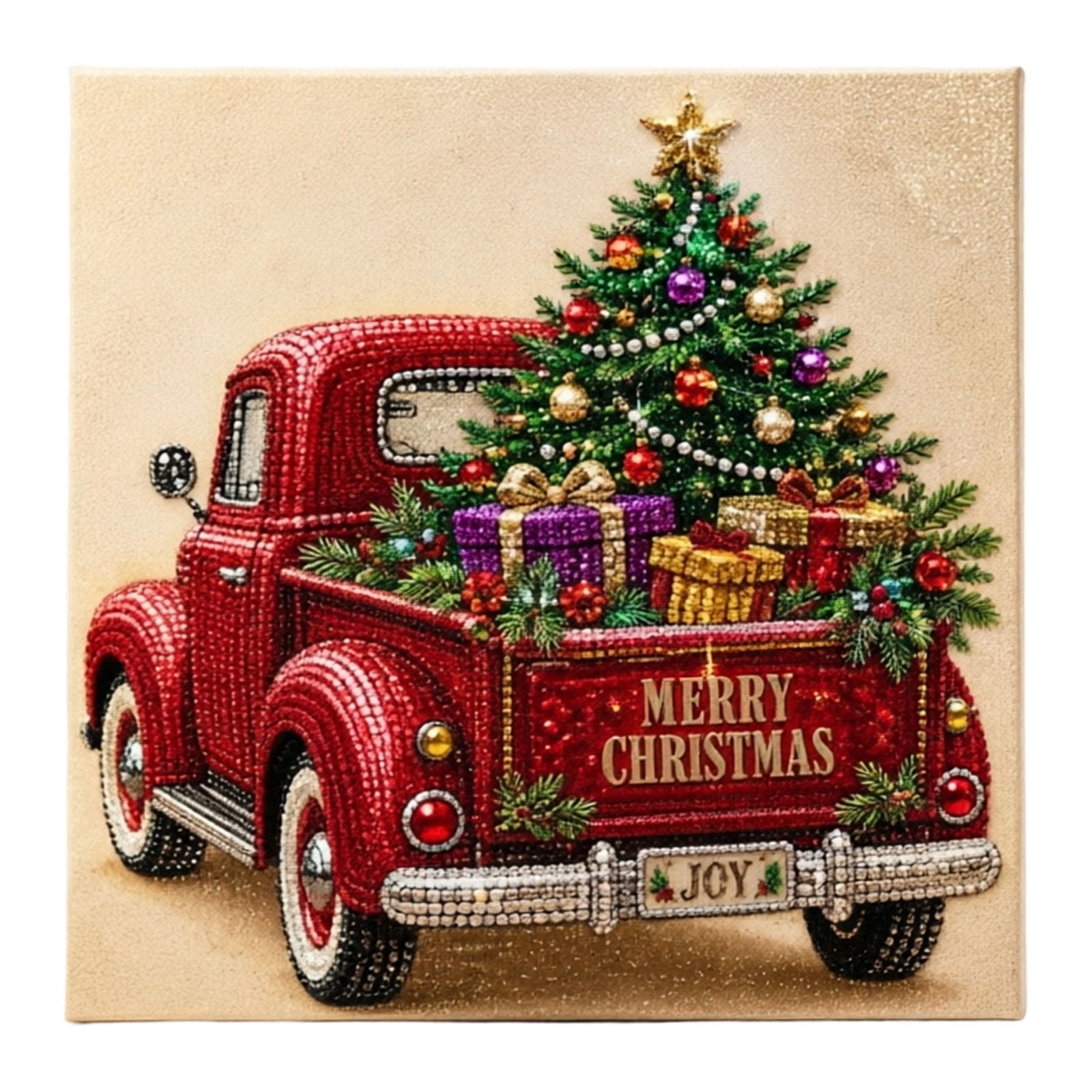 Christmas DIY Diamond Painting Kit Holiday Craft Decoration Set Xmas Tree Rhinestone Art Project Festive Handmade Ornament Making Materials for Adults