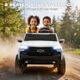 thumbnail image 5 of 24V Ride on Toys for Big Kids, Chevrolet Silverado Ride on Car with Remote Control, Electric Car for Kids 2 Seater, Battery Powered Car with 4 Wheels Suspension, Bluetooth for Toddler Kids 3-8, White, 5 of 9
