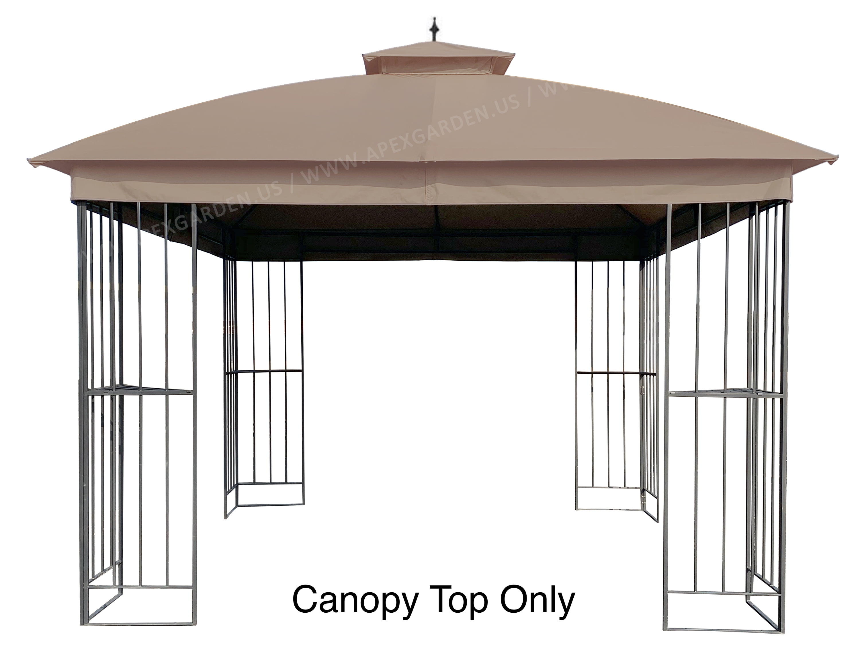 APEX GARDEN Replacement Canopy Top for Garden Treasures 10' x 10' Brown Metal Square Semi-Gazebo Model #L-GZ038PST-F