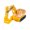 Yellow, variant on Movable Arm​​ Transparent Gear Excavator Toy Light Sound Effects Engineering Simulation Model​ Tracked Wheels​​