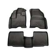 Husky Liners Weatherbeater Floor Mats | Fits 2009 - 2016 Lincoln MKS | Front & 2nd Row, 3-pc Black - 98731