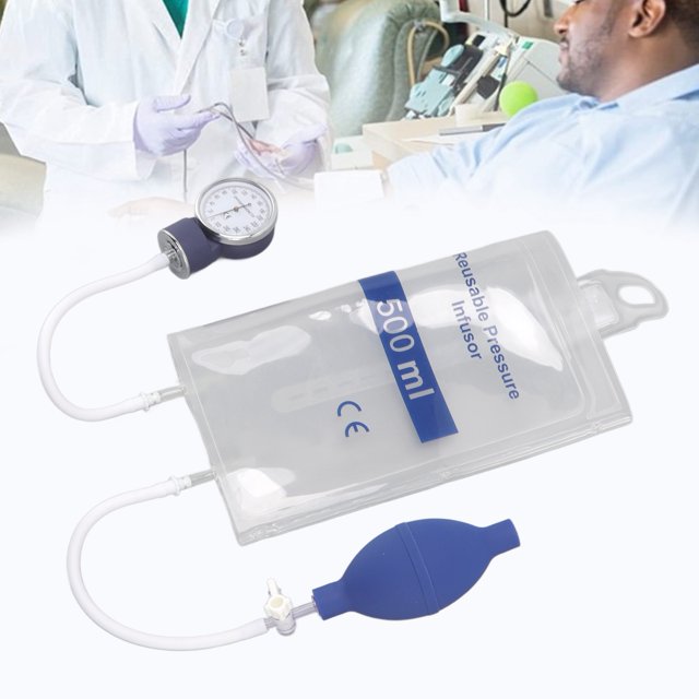 Sac de Perfusion sous Pression 500ML, Sac de Perfusion de Fluide 3h Étanchéité Sûre TPU Transparent pour Catastrophe Naturelle Urgence pour Service d'Anesthésie