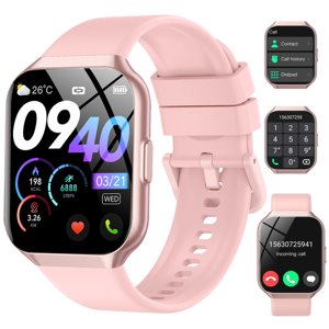 Tikland Smart Watch, 1.96" Display, 110+ Sports Modes, Pink