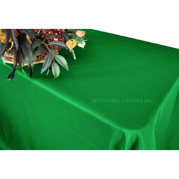 Wedding Linens Inc. 60"x120" Heavy Duty(200 GSM) Rectangular Polyester Tablecloth - Emerald Green