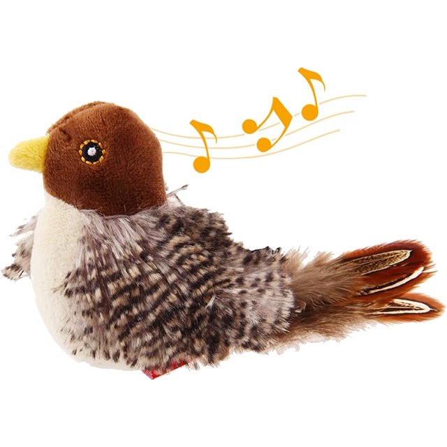 Juguetes interactivos para gatos con sonido de animales, juguetes interactivos para gatos con sonido, juguetes para gatos y cazadores de melodías para jugar solos, jugar y chirriar, juguete para gatitos para el aburrimiento (1 paquete, pájaro) Rojo Verde MX-0128402FYD