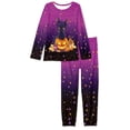 thumbnail image 5 of FOR U DESIGNS Halloween Black Cat Women 2 Piece Pajamas Sets Long Pants and Tops Size L Small Nightwear for Women with Pockets Fall Ladies Pj Bottoms Lightweight, 5 of 6
