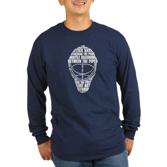CafePress - Hockey Goalie Mask Text - Long Sleeve Dark T-Shirt