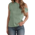 thumbnail image 3 of Womens Off One Shoulder Tops Summer Ribbed Knit Tank Tops Trendy Casual Loose Fit Sleeveless Tee Shirts, 3 of 6