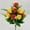 Orange, variant on Foopr Sympathy Silks Cemetery Gravesite Red Lilies With White Daisies And Red Roses (1) Bouquet
