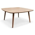 thumbnail image 6 of Lisonu Kalen Modern Square Coffee Table, 35.5" Contemporary Solid Wood Center Table with Open Base Design for Living Room, Walnut Finish, 6 of 9