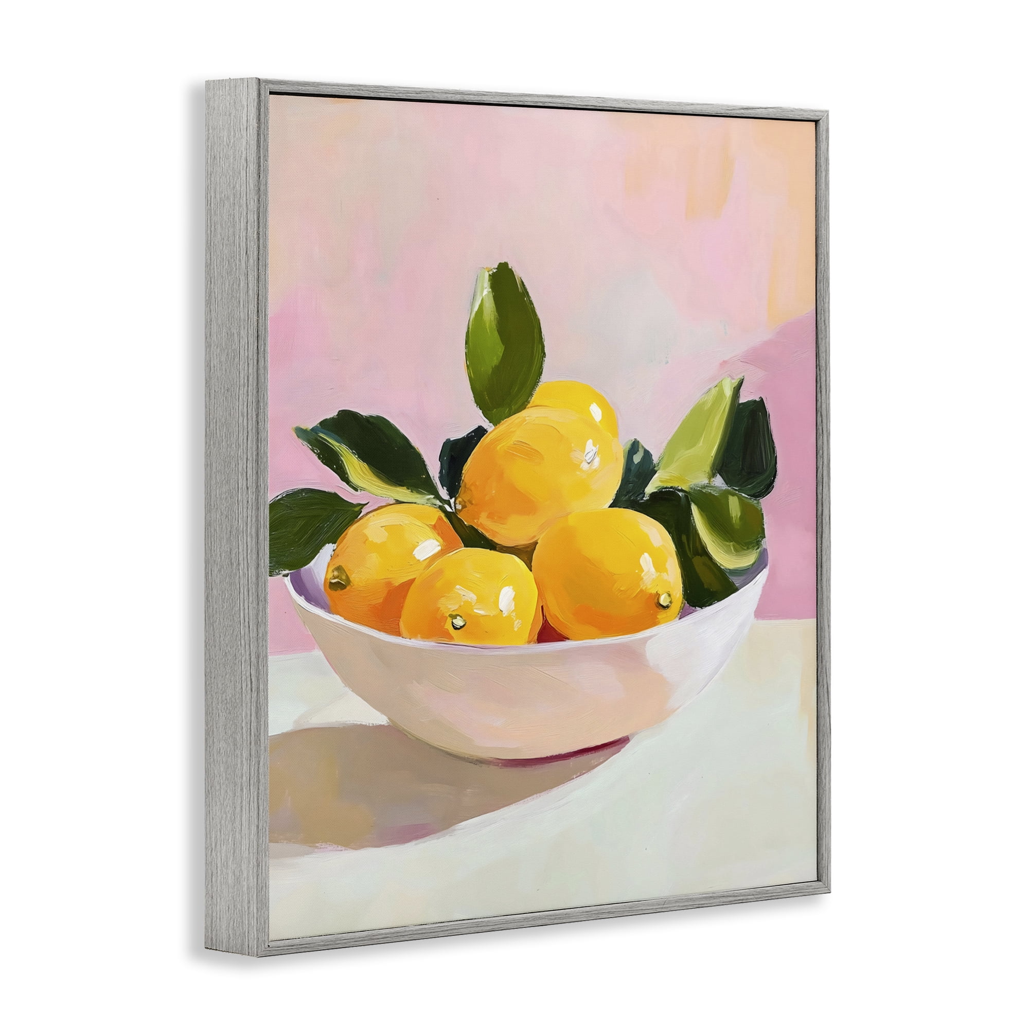 Stupell Industries Bowl of Lemons in Sunlight Gray Framed Giclee Art, design by The Prints Vibe