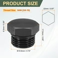 thumbnail image 2 of Uxcell Port Plug 8AN Male ORB Plug Fitting Adapter Aluminum Hex Block Off Cap with NBR Rubber O-ring Seal for Car Oil Fuel Water Fluid, Black, 2 of 6