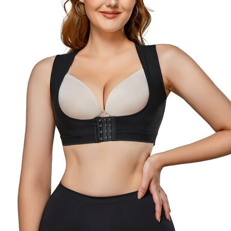 

KUMAYES Women s Chest Up Shapewear Compression Back Support Criss-Cross Vest X Posture Corrector Under Clothes