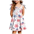 thumbnail image 3 of Splozh 4th of July Baby Girl Dress 1T 2T 3T 4T 5T 6T Summer Sleeveless Cute Patriotic Dress Baby Girl 4th of July Dress,White,2-3 Years, 3 of 6