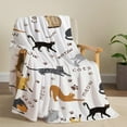 thumbnail image 2 of Cat Blanket Animals Pet Pattern Throw Blanket Super Soft Flannel Fleece Blanket Lightweight Fluffy Plush Bed Blanket for Cat Lovers Kids Girls Women Adults 50"X60", 2 of 6