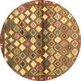 thumbnail image 1 of Ahgly Company Indoor Round Southwestern Brown Country Area Rugs, 3' Round, 1 of 4