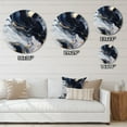 thumbnail image 5 of Designart "Enigmatic Stones Blue and White IV" Abstract Marble Metal Round Wall Art, 5 of 5