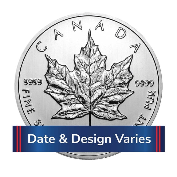 $5 Silver Canadian Maple Leaf 1 oz Random Year Brilliant Uncirculated