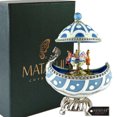 thumbnail image 7 of Matashi Carousel Faberge Egg Music Box, Plays Swan Lake, Elegant Table Top Ornament with Brilliant Crystals, 7 of 7