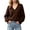 h720_Coffee, variant on Zormilly Red Sweaters for Women Long Sleeve V Neck Soft Oversized Sweaters Winter Brushed Knit Tops, S-L