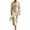Beige, variant on Womens Velvet Midi Dress Long Sleeve Cowl Neck Split Hem Lantern Sleeve Draped Bodycon Dress for Evening Occasion Coffee L
